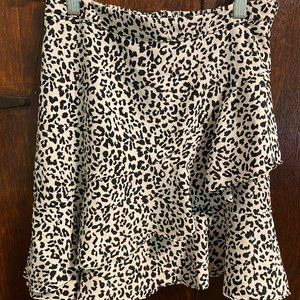 Altar'd State Black and White Leopard Print Skirt- Size Small